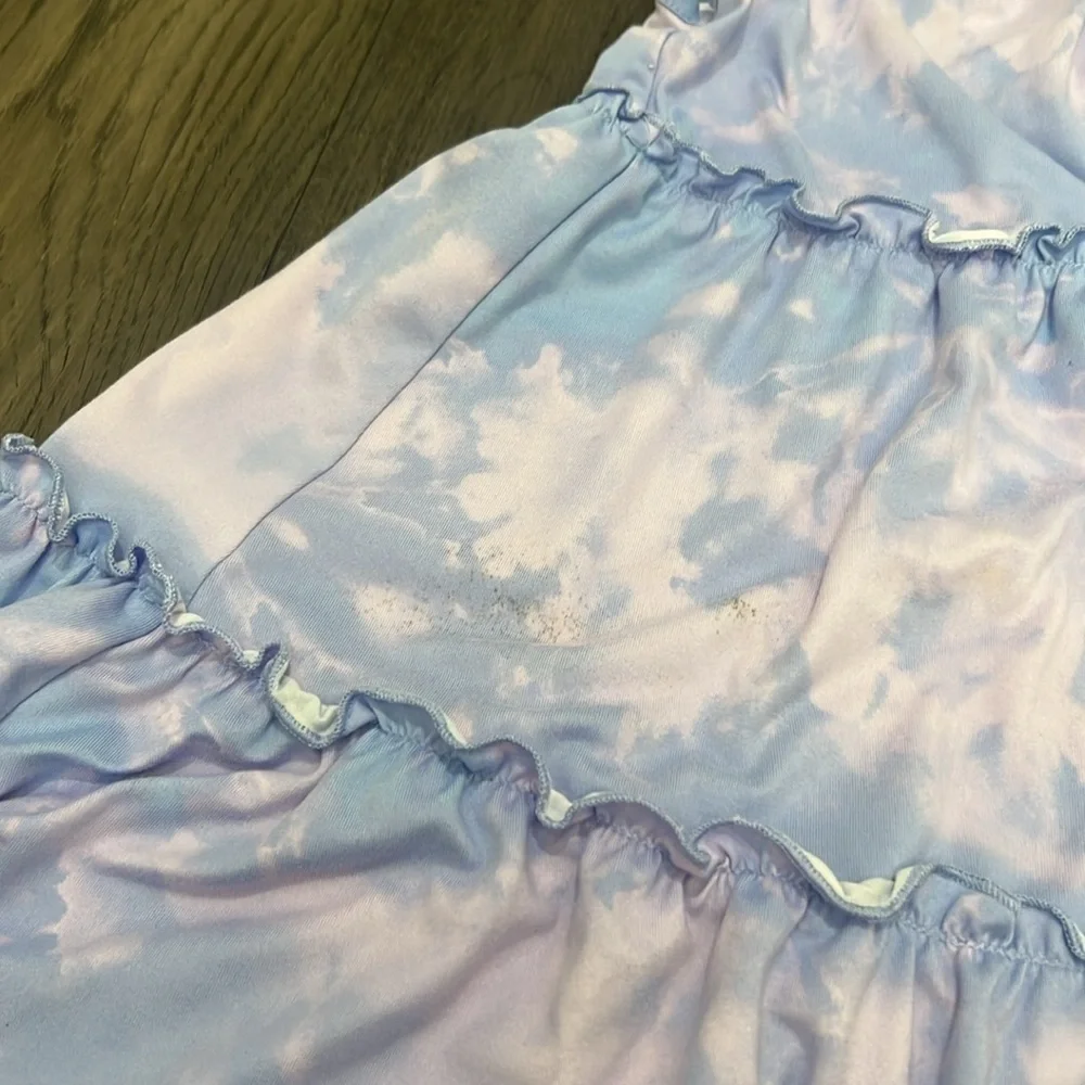 Toddler girl tie-dye braided strap summer Flowey dress